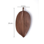 5-SOGA Set of 2 Walnut Leaf Shape Wooden Tray Food Charcuterie Serving Board Paddle Centerpiece Home Decor