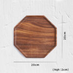 2-SOGA 20cm Octagon Wooden Acacia Food Serving Tray Charcuterie Board Centerpiece  Home Decor