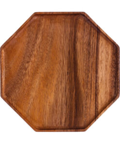 1-SOGA 20cm Octagon Wooden Acacia Food Serving Tray Charcuterie Board Centerpiece  Home Decor