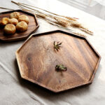 3-SOGA 2X 20cm Octagon Wooden Acacia Food Serving Tray Charcuterie Board Centerpiece  Home Decor