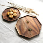 7-SOGA 2X 20cm Octagon Wooden Acacia Food Serving Tray Charcuterie Board Centerpiece  Home Decor