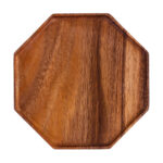 1-SOGA 25cm Octagon Wooden Acacia Food Serving Tray Charcuterie Board Centerpiece  Home Decor