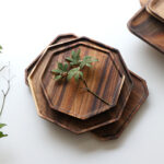 5-SOGA 25cm Octagon Wooden Acacia Food Serving Tray Charcuterie Board Centerpiece  Home Decor