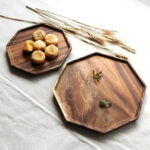 7-SOGA 25cm Octagon Wooden Acacia Food Serving Tray Charcuterie Board Centerpiece  Home Decor