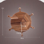 2-SOGA 6 pcs Brown Round Divisible Wood Pizza Server Food Plate Board Pizza Paddle Cutting Board Home Decor