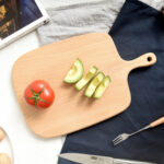 3-SOGA 2X 26cm Brown Rectangle Wooden Serving Tray Chopping Board Paddle with Handle Home Decor