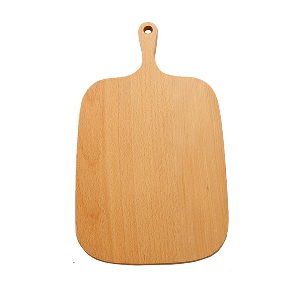 1-SOGA 33cm Brown Rectangle Wooden Serving Tray Chopping Board Paddle with Handle Home Decor
