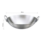 6-SOGA 47cm Stainless Steel Kitchen Cooking Wok with 2 Sturdy Handles