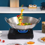 5-SOGA 50cm Stainless Steel Kitchen Cooking Wok with 2 Sturdy Handles