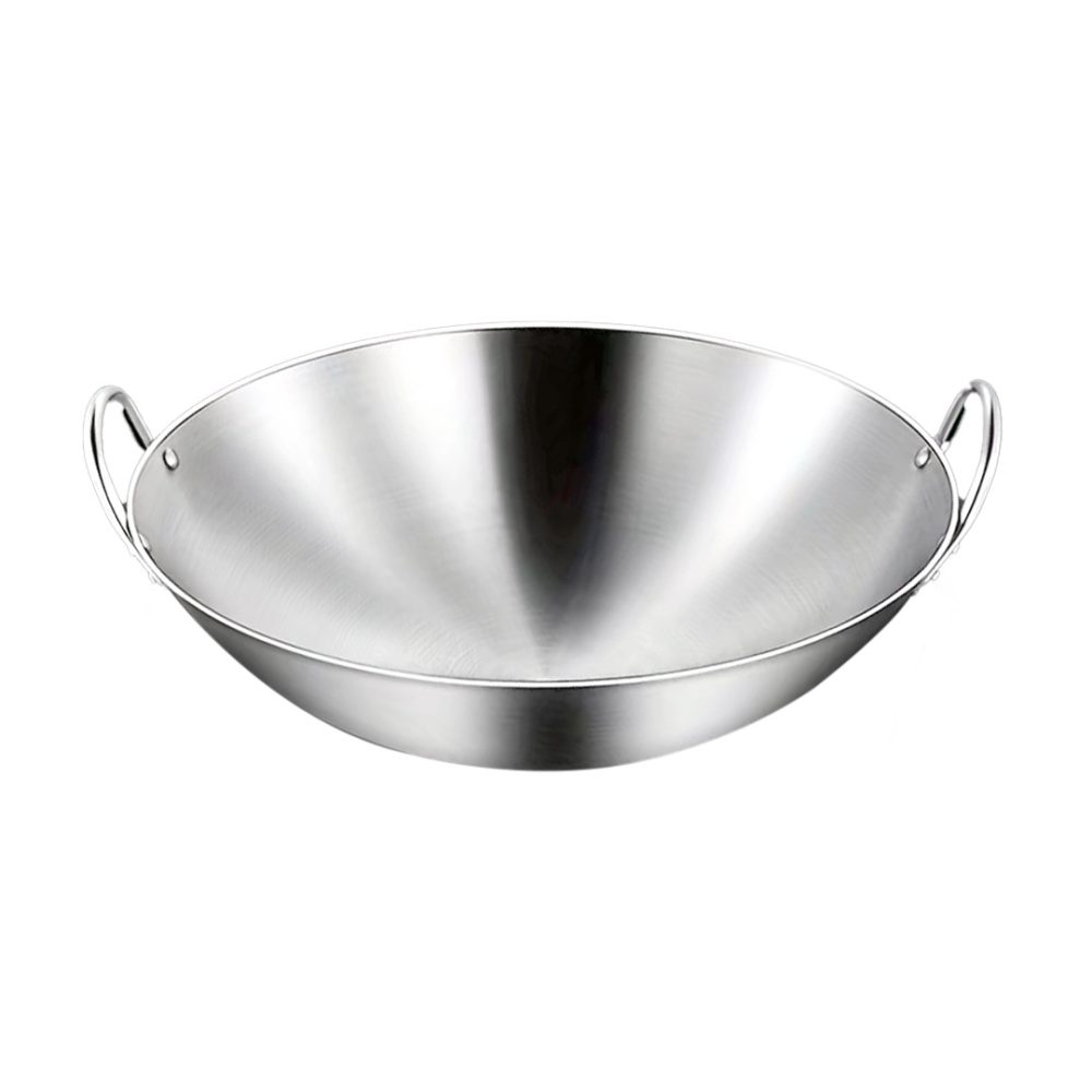 1-SOGA 55cm Stainless Steel Kitchen Cooking Wok with 2 Sturdy Handles