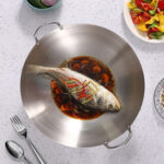 4-SOGA 55cm Stainless Steel Kitchen Cooking Wok with 2 Sturdy Handles