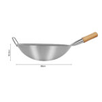 6-SOGA 36cm Stainless Steel Kitchen Cooking Wok with Wood Handle