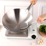 3-SOGA 38cm Stainless Steel Kitchen Cooking Wok with Wood Handle