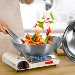 4-SOGA 38cm Stainless Steel Kitchen Cooking Wok with Wood Handle