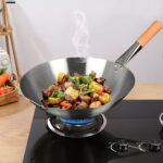5-SOGA 38cm Stainless Steel Kitchen Cooking Wok with Wood Handle