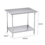 3-SOGA 100*70*85cm Commercial Catering Kitchen Stainless Steel Prep Work Bench