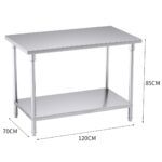 3-SOGA 120*70*85cm Commercial Catering Kitchen Stainless Steel Prep Work Bench