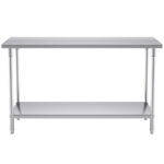 2-SOGA 150*70*85cm Commercial Catering Kitchen Stainless Steel Prep Work Bench