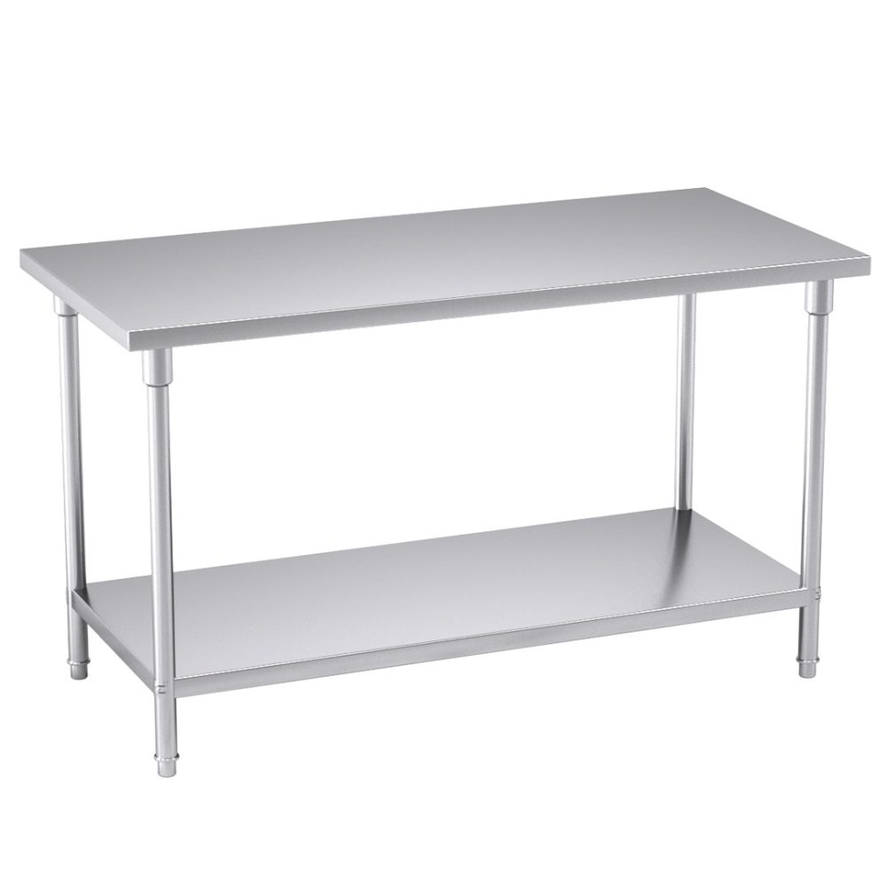1-SOGA 150*70*85cm Commercial Catering Kitchen Stainless Steel Prep Work Bench