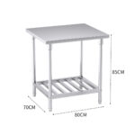 3-SOGA 80*70*85cm Commercial Catering Kitchen Stainless Steel Prep Work Bench