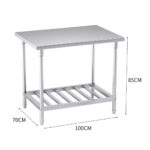 3-SOGA 100*70*85cm Commercial Catering Kitchen Stainless Steel Prep Work Bench