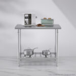 4-SOGA 100*70*85cm Commercial Catering Kitchen Stainless Steel Prep Work Bench