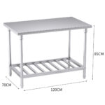 3-SOGA 120*70*85cm Commercial Catering Kitchen Stainless Steel Prep Work Bench