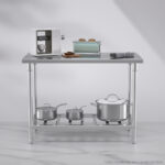 4-SOGA 120*70*85cm Commercial Catering Kitchen Stainless Steel Prep Work Bench