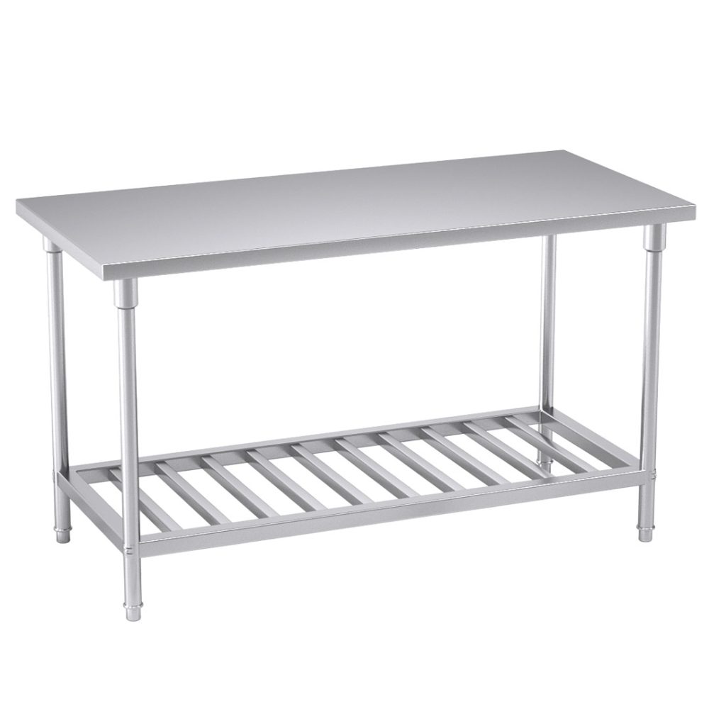 1-SOGA 150*70*85cm Commercial Catering Kitchen Stainless Steel Prep Work Bench