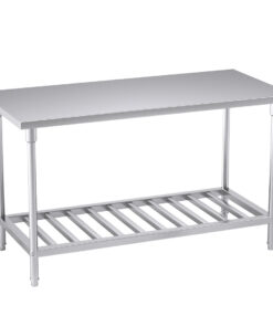 1-SOGA 150*70*85cm Commercial Catering Kitchen Stainless Steel Prep Work Bench