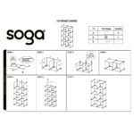 8-SOGA 4 Tier 8-Cube Black Portable Wardrobe Divide-Grid Modular Storage Organiser Foldable Closet
