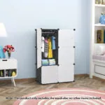 2-SOGA 3 Tier 6-Cube Portable Wardrobe Divide-Grid Modular Storage Organiser Foldable Closet
