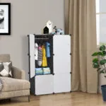 3-SOGA 3 Tier 6-Cube Portable Wardrobe Divide-Grid Modular Storage Organiser Foldable Closet