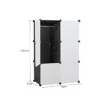 6-SOGA 3 Tier 6-Cube Portable Wardrobe Divide-Grid Modular Storage Organiser Foldable Closet