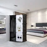 3-SOGA 6 Cubes Black Portable Wardrobe Divide-Grid Modular Storage Organiser Foldable Closet