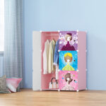 2-SOGA 6 Cubes  Princess Design Portable Wardrobe Divide-Grid Modular Storage Organiser Foldable Closet