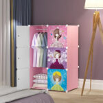 3-SOGA 6 Cubes  Princess Design Portable Wardrobe Divide-Grid Modular Storage Organiser Foldable Closet