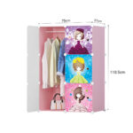 5-SOGA 6 Cubes  Princess Design Portable Wardrobe Divide-Grid Modular Storage Organiser Foldable Closet