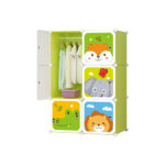 1-SOGA 6 Cubes Animal Design Portable Wardrobe Divide-Grid Modular Storage Organiser Foldable Closet