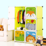 3-SOGA 6 Cubes Animal Design Portable Wardrobe Divide-Grid Modular Storage Organiser Foldable Closet