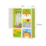 6-SOGA 6 Cubes Animal Design Portable Wardrobe Divide-Grid Modular Storage Organiser Foldable Closet