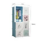 6-SOGA 8 Cubes Blue Portable Wardrobe Divide-Grid Modular Storage Organiser Foldable Closet