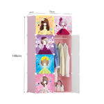5-SOGA 8 Cubes Princess Design Portable Wardrobe Divide-Grid Modular Storage Organiser Foldable Closet