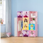 2-SOGA 10 Cubes Princess Design Portable Wardrobe Divide-Grid Modular Storage Organiser Foldable Closet