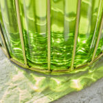 5-SOGA Green Glass Flower Vase with 8 Bunch 5 Heads Artificial Fake Silk Rose Home Decor Set