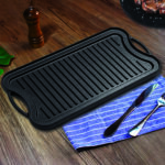 2-SOGA 50.8cm Cast Iron Ridged Griddle Hot Plate Grill Pan BBQ Stovetop