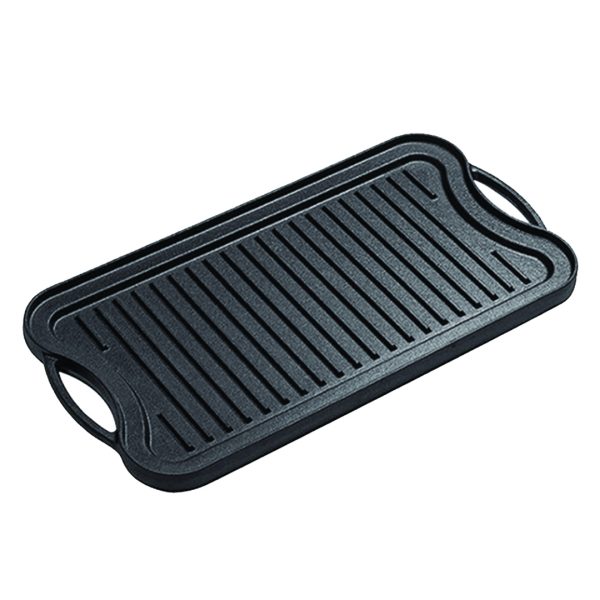 1-SOGA 50.8cm Cast Iron Ridged Griddle Hot Plate Grill Pan BBQ Stovetop