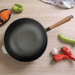 5-SOGA 31cm Commercial Cast Iron Wok Round Bottom FryPan Home Cooking Skillet