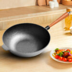 7-SOGA 31cm Commercial Cast Iron Wok Round Bottom FryPan Home Cooking Skillet