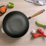 5-SOGA 2X 31cm Commercial Cast Iron Wok Round Bottom FryPan Home Cooking Skillet